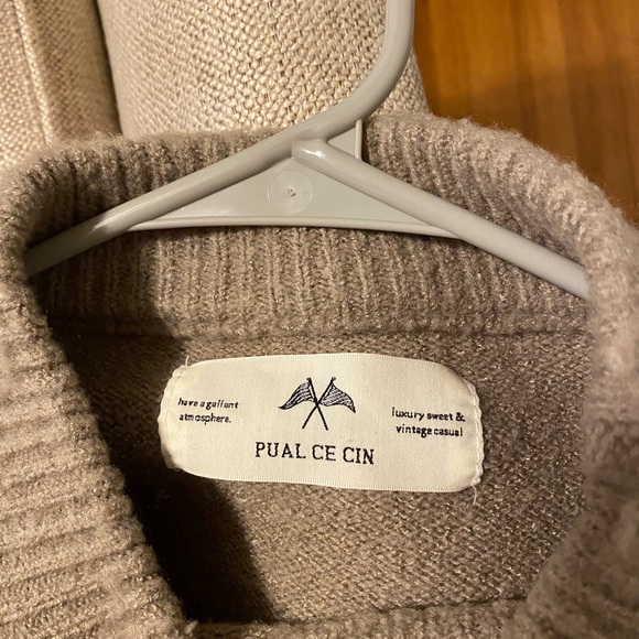 Mock neck, light brown sweater. Bought in Japan. Size small - Picture 2 of 2